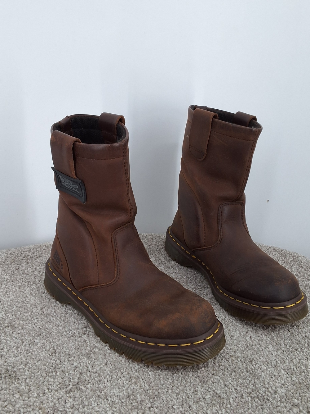 Dr. Martens Sz 6 Brown Leather Pull-On Work Boots